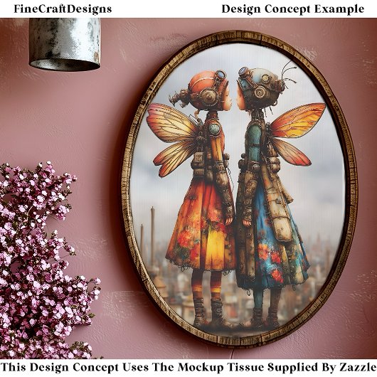 Colouful Cute Steampunk Fairies EK6R Decoupage 薄葉紙