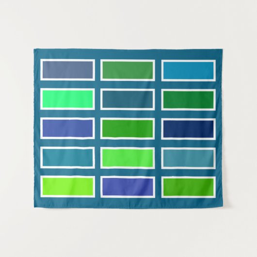 Colour Bricks (blue/green) タペストリー (正面(横))