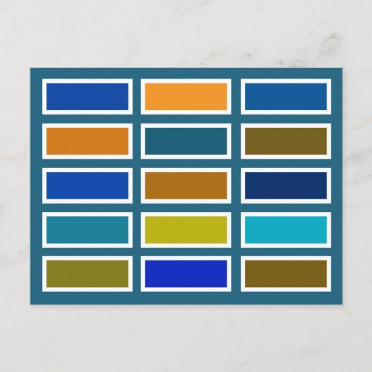 Colour Bricks (blue/mustard) ポストカード (正面)