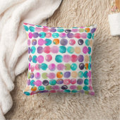 Colour Pop Throw Pillow – Cute Watercolor Cushion  クッション (ブランケット)