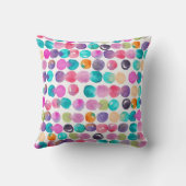Colour Pop Throw Pillow – Cute Watercolor Cushion  クッション (裏面)