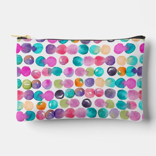 Colour Pop Zipper Pouch – Fun Watercolor アクセサリーポーチ (正面)