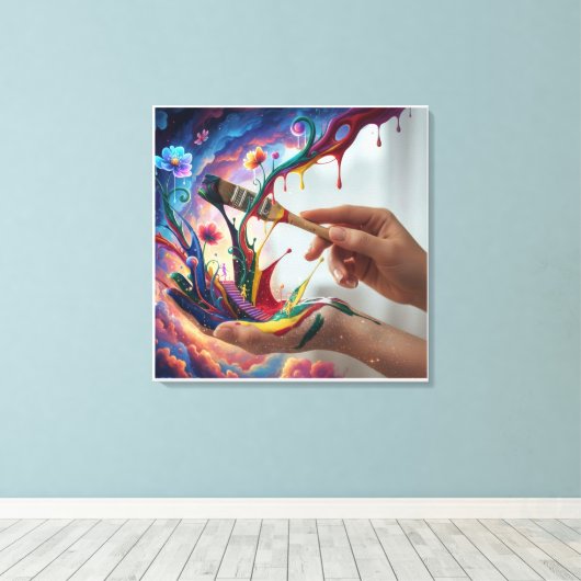 Colour Splash –by Nexa Hub キャンバスプリント (インサイチュ (ウッドフロア))