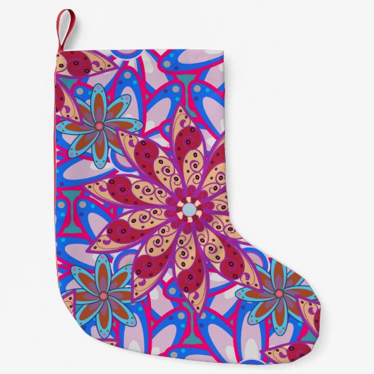 Colour Spring Theme seamless pattern Background. C スモールクリスマスストッキング (正面)