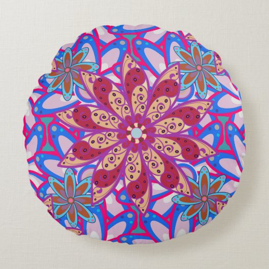 Colour Spring Theme seamless pattern Background. C ラウンドクッション (正面)