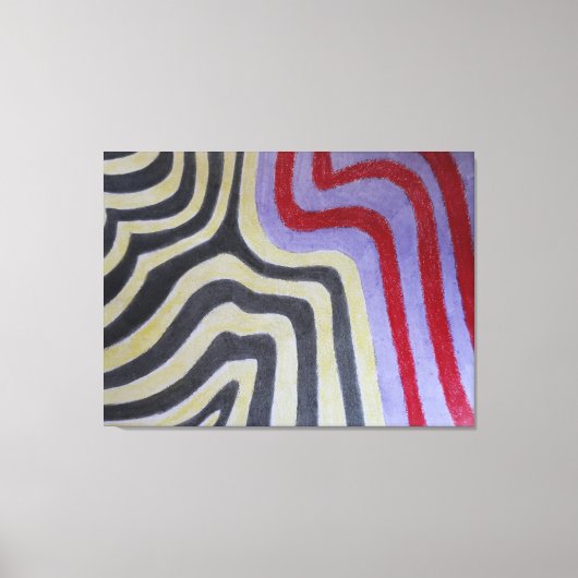 Coloured Waves Stretched Canvas Print キャンバスプリント (正面)