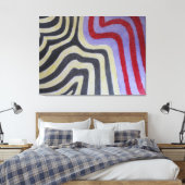 Coloured Waves Stretched Canvas Print キャンバスプリント (インサイチュ (寝室))