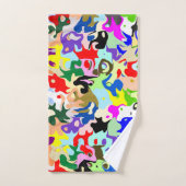 Colourful Abstract Art Design バスタオルセット (ハンドタオル)
