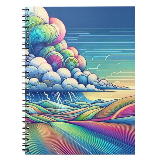 Colourful Abstract Cloud Landscape Notebook ノートブック (正面)