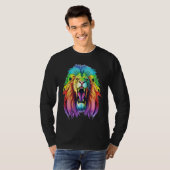 Colourful Africa Lion Head Lion Lover Animal Art Tシャツ (正面フル)