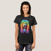 Colourful Africa Lion Head Lion Lover Animal Art Tシャツ (正面フル)