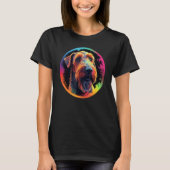 Colourful Airedale Terrier Dog Dad Mom Graffity Tシャツ (正面)