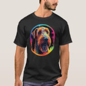 Colourful Airedale Terrier Dog Dad Mom Graffity Tシャツ (正面)