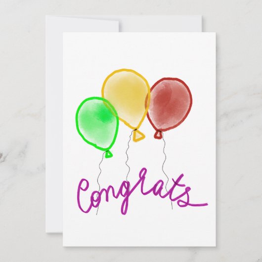 Colourful balloons congrats card カード (正面)