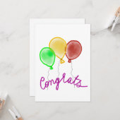 Colourful balloons congrats card カード (正面/裏面インサイチュ)