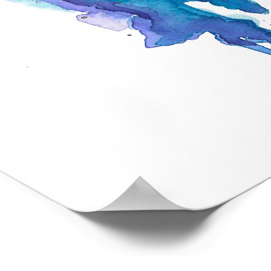 Colourful Bear Watercolour Artwork ポスター (角)