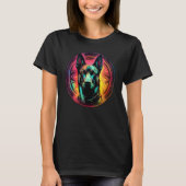 Colourful Belgian Malinois Dog Dad Mom Graffity Tシャツ (正面)