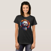 Colourful Bichon Frise Dog Dad Mom Graffity 1 Tシャツ (正面フル)