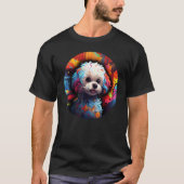 Colourful Bichon Frise Dog Dad Mom Graffity 1 Tシャツ (正面)