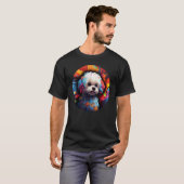 Colourful Bichon Frise Dog Dad Mom Graffity 1 Tシャツ (正面フル)
