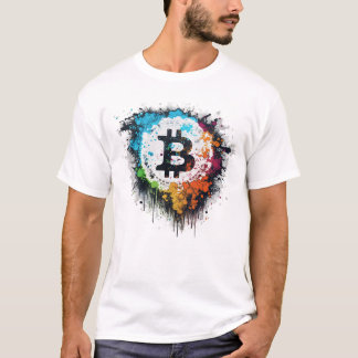 Colourful Bitcoin Logo Design white Tシャツ