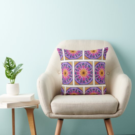 Colourful boho inspired couch cushion クッション (椅子)