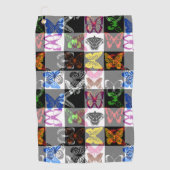 Colourful Butterfly Plaid Tartan Check Design  ゴルフタオル (正面)