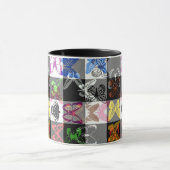 Colourful Butterfly Plaid Tartan Check Design  マグカップ (中央)
