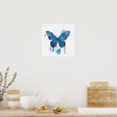 Colourful Butterfly Watercolour Artwork ポスター (キッチン)