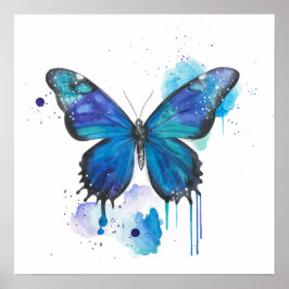 Colourful Butterfly Watercolour Artwork ポスター