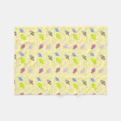 Colourful Buzzy Bee フリースブランケット (正面(横))