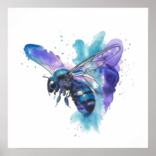 Colourful cat watercolor artwork ポスター (正面)