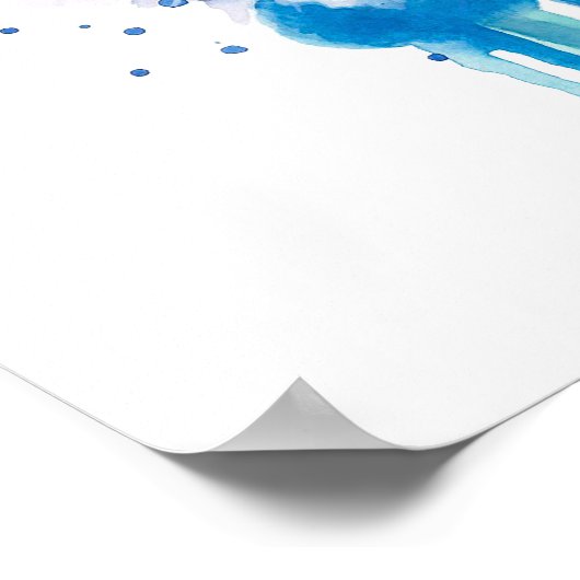 Colourful Cat Watercolour Artwork ポスター (角)