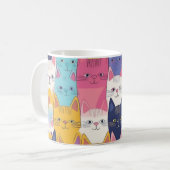 Colourful Cats Mug – Playful Feline Pop Art コーヒーマグカップ (正面左)