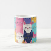 Colourful Cats Mug – Playful Feline Pop Art コーヒーマグカップ (中央)