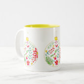 Colourful Christmas Ornament ツートーンマグカップ (正面左)