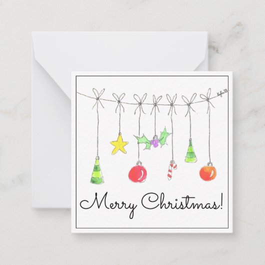 Colourful Christmas Ornaments ノートカード (正面)