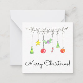 Colourful Christmas Ornaments ノートカード