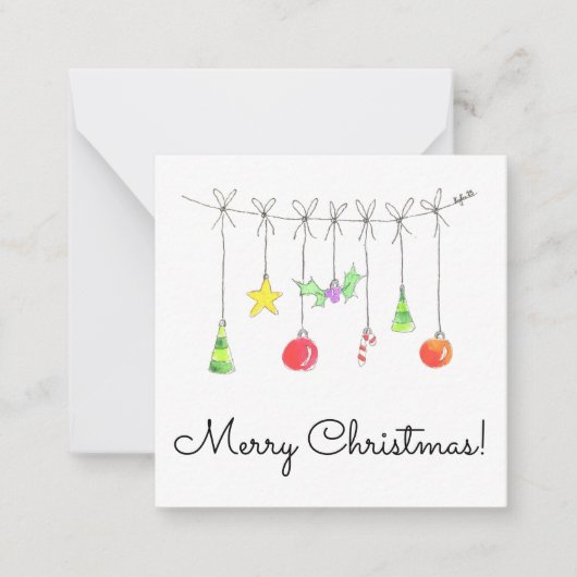 Colourful Christmas Ornaments ノートカード (正面)