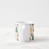 Colourful Christmas Pine Trees Seamless Pattern エスプレッソカップ (裏面)