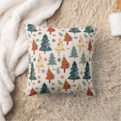 Colourful Christmas Pine Trees Seamless Pattern クッション (ブランケット)