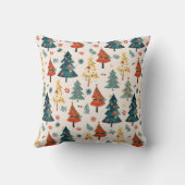 Colourful Christmas Pine Trees Seamless Pattern クッション (裏面)
