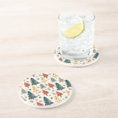 Colourful Christmas Pine Trees Seamless Pattern コースター (側面)