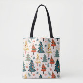 Colourful Christmas Pine Trees Seamless Pattern トートバッグ (正面)