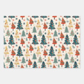 Colourful Christmas Pine Trees Seamless Pattern ラッピングペーパーシート (正面2)