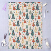 Colourful Christmas Pine Trees Seamless Pattern 薄葉紙 (クラフト)
