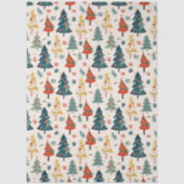 Colourful Christmas Pine Trees Seamless Pattern 薄葉紙 (正面)