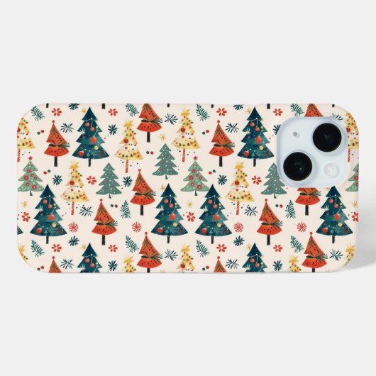 Colourful Christmas Pine Trees Seamless Pattern Case-Mate iPhoneケース (裏面 (横))