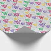 Colourful Christmas Trees Xmas ラッピングペーパー (角)