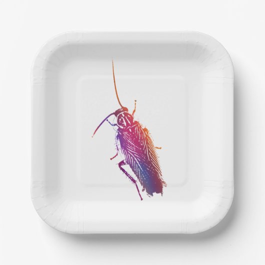 Colourful cockroach plates ペーパープレート (正面)